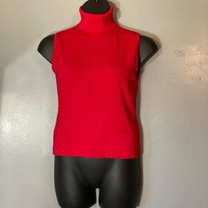 Venini Red Ribbed Knit Top